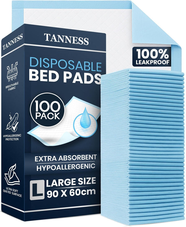 50 X Disposable Incontinence Bed Pads - 90X60Cm Incontinence Pads Women and Men - Waterproof Sheet, Bed Wetting Mats - Disposable Changing Mats Baby