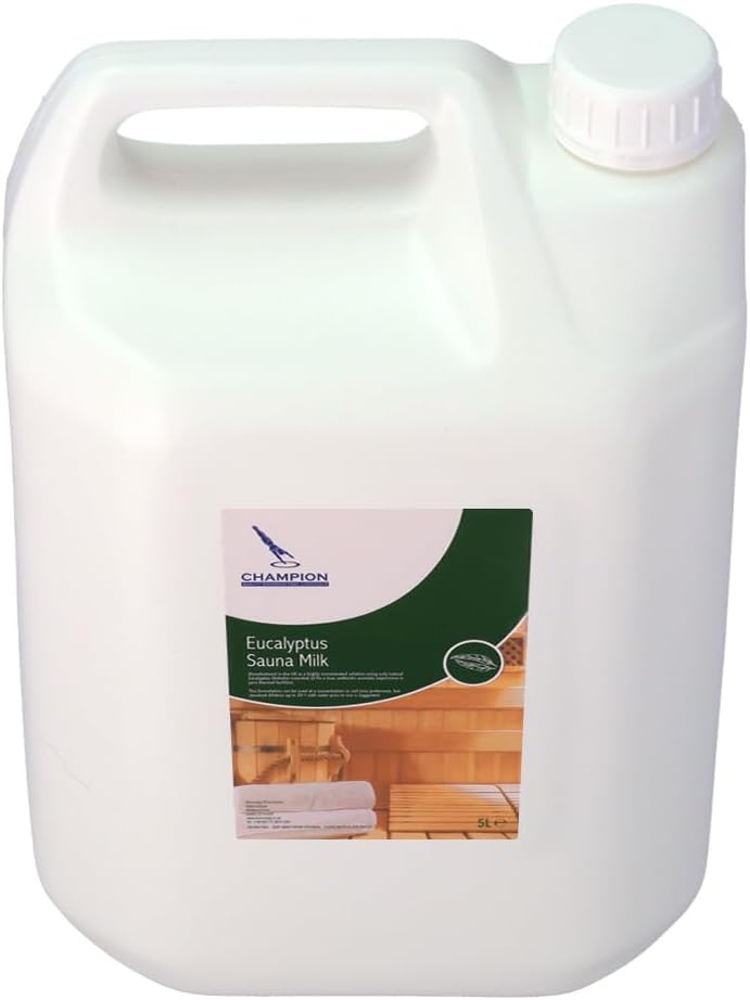 Champion Sauna Milk - Eucalyptus Scent - 5 Litres - for Sauna/Steam Room/Hot Tub