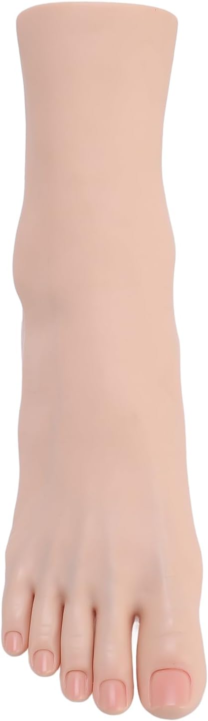 Silicone Standing Mannequin with Flexible Joint for Nail Art Display, Photography, Beauty Training, Premium Silicone Material (Right Foot)