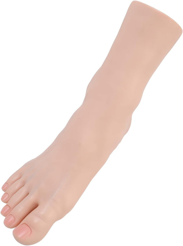 Silicone Standing Mannequin with Flexible Joint for Nail Art Display, Photography, Beauty Training, Premium Silicone Material (Right Foot)