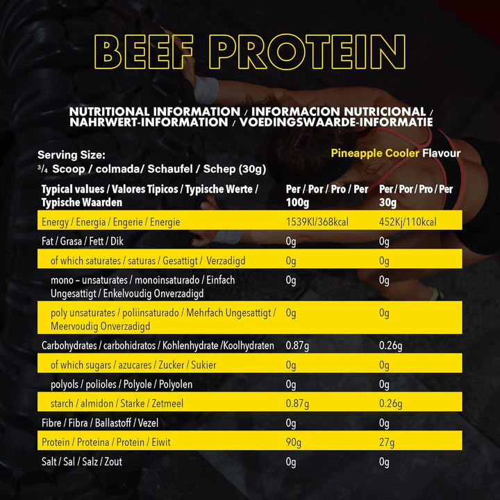Beef Protein Isolate Powder - Protein Powder High in Natural Amino Acids - Paleo, Keto Friendly - Dairy and Gluten Free - Muscle Recovery | 1.2Kg (Pineapple)