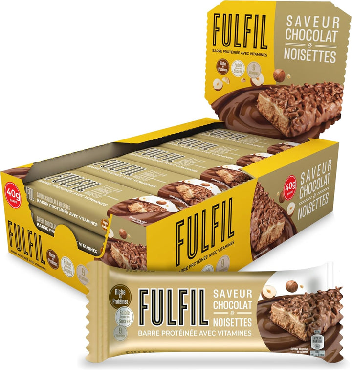 Vitamin and Protein Bars (15 X 40G Bars) — Chocolate Salted Caramel Flavour — 15G High Protein, 9 Vitamins, Low Sugar