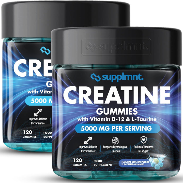 Creatine Gummies 5000Mg Lab-Tested 120Ct Max Strength Muscle Growth/Recovery Supplements for Men & Women Creatine Monohydrate B12 & L-Taurine Vegan Gym Pre Workout Gummies, (Blueberry)