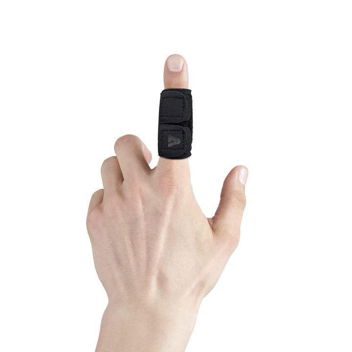 Finger Splint, Breathable Finger Buddy Wraps Finger Sleeve Support Adjustable Elastic Finger Brace Sports Aid for Arthritis Trigger Finger Finger Pain Relief and Sport Injuries - Black/M