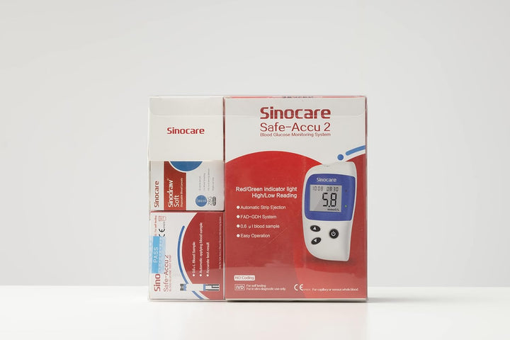 Blood Glucose Meter/Blood Sugar Monitor Safe-Accu2 /Blood Sugar Test Kit with Test Strips X 50 & Case for UK Diabetics -In Mmol/L