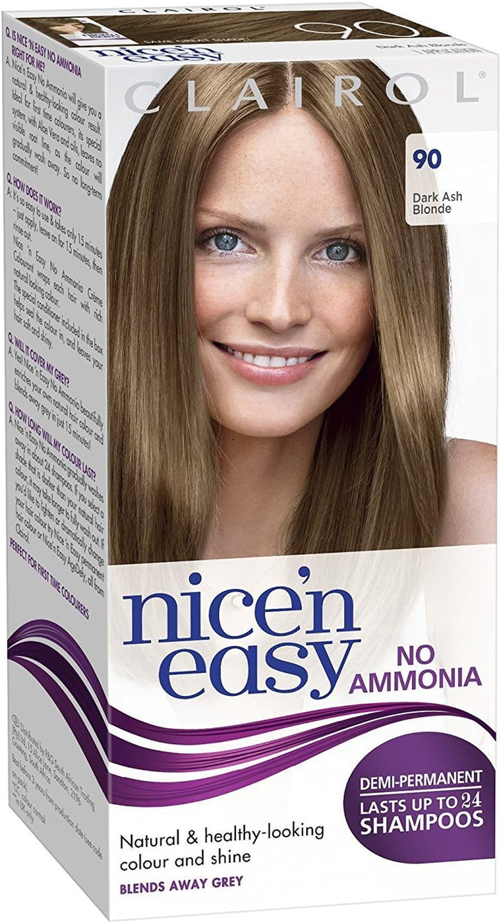 Nice'N Easy No Ammonia Hair Dye, 90 Dark Ash Blonde