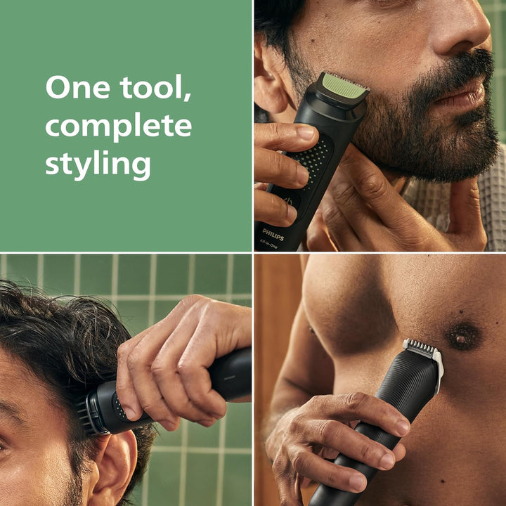 Multigroom 3000 Series All-In-One 9-Piece Trimmer - Shaver and Clipper for Face, Head & Body, Self-Sharpening Skin-Friendly Blades, 12 Length Settings, Model MG3946/15