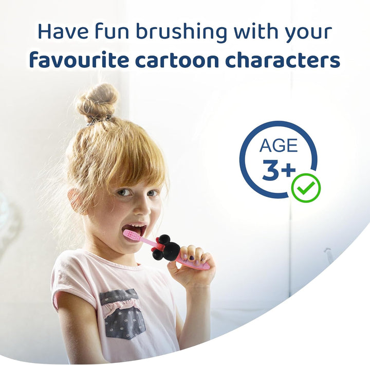 Disney Minnie Mouse Flashing Toothbrush for Kids with 2 Minute Flashing Light, Soft Rounded Bristles, and Comfortable Handle Grip for Children Ages 3+