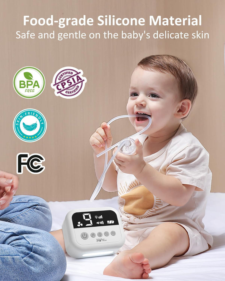 Nasal Aspirator for Baby, Electric Baby Nose Sucker with Larger Suction Chamber and More Powerful Suction, Automatic Nose Cleaner, Night Light & Soothing Music, USB-C Rechargeable & Portable