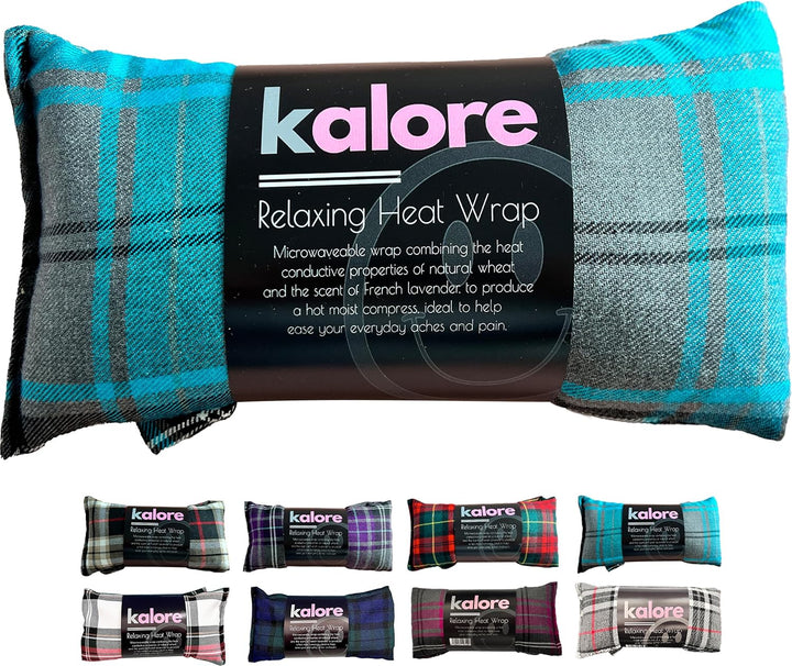 Wheat Bags Microwavable Neck and Shoulder Wrap - Relaxing Lavender Heat Bags Microwavable for Comfort - Tartan Cotton Fabric with UK Wheat Heat Bags Microwavable Compress by  - Purple