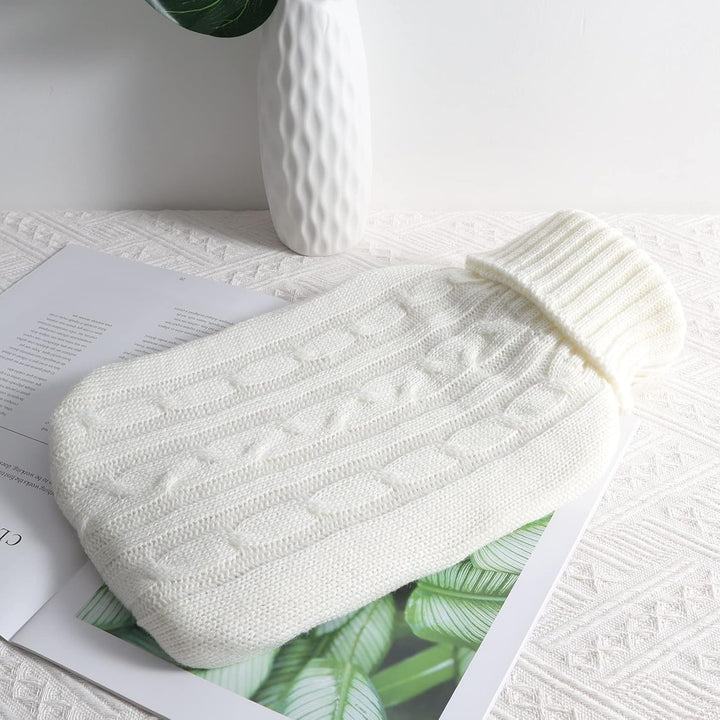 Hot Water Bottle Cover Only, Knitted Cover (Cover Only), Grey