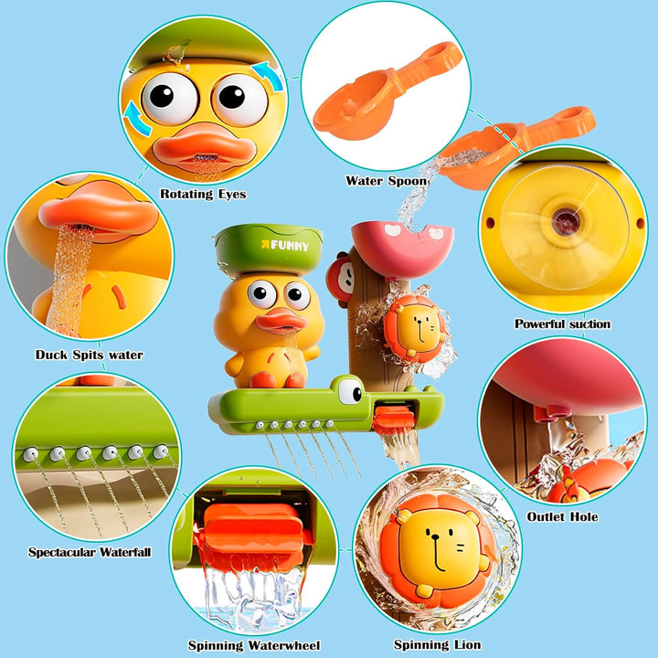 Bath Toys for Toddlers, Baby Bath Toys with Suction Cup, Sensory Shower Toy for Autism, Interactive Water Toy for Boys Girls Ages 2 3 4 5 Years Old