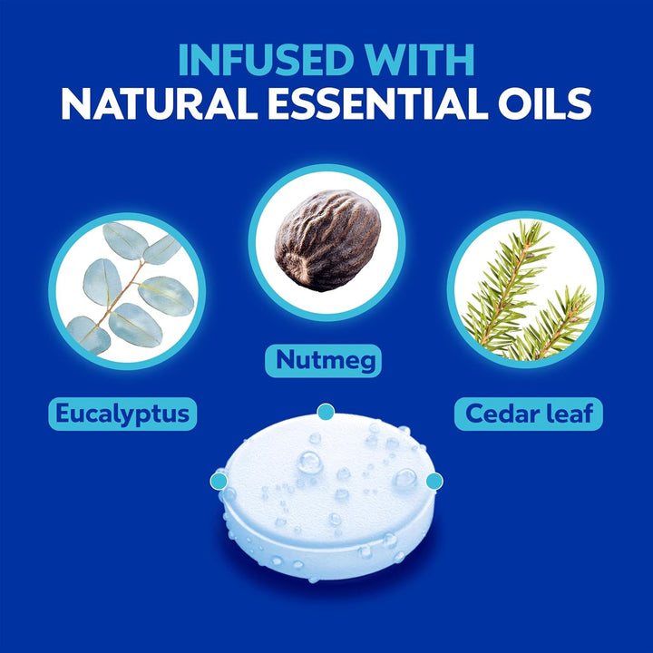 Vapo Shower - Shower Tablets with Soothing Vapors – Infused with Menthol and Camphor Scents– Contains Natural Essential Oils: Eucalyptus, Nutmeg and Cedar Leaf – Non Medicated Vapors - 5 Tablets