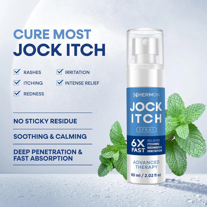 Jock Itch Spray for Men: Powerful Treatment for Jock Itch - Extra Strength Spray Liquid Provides Soothing - 2.02 Fl Oz (Pack of 1)