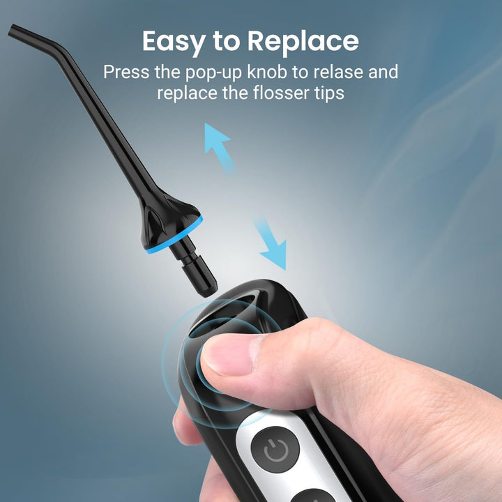 Cordless Water Dental Flosser Teeth Cleaner,  Professional 300ML Tank DIY Mode Rechargeable Dental Oral Irrigator for Home and Travel, IPX7 Waterproof 6 Modes Irrigate Oral Care (Black)