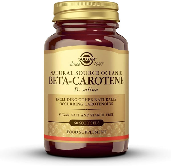 Natural Source Oceanic Beta Carotene Softgels - Pack of 60 - Fight Free Radical Damage - Strong Antioxidant - Gluten Free