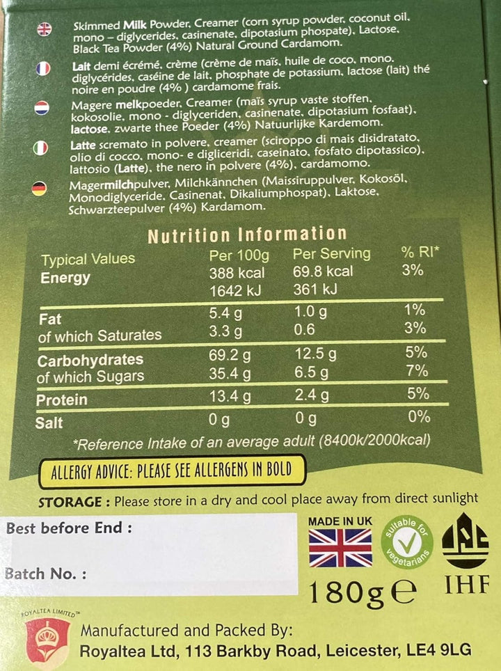 | Elaichi Chai Unsweetened | 10 Single Serving Sachets | Premium Instant Tea