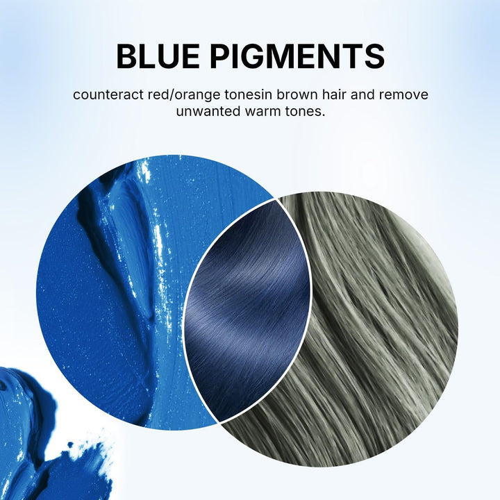 Blue Hair Mask Colour Depositing Mask Colour Protect Conditioner, Restore and Enhance Blue Tones for Color-Treated Hair, 500Ml