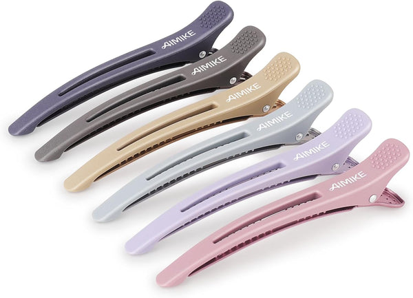 6PCS Sectioning Hair Clips for Styling, Anti-Slip No-Trace Salon Hair Sectioning Clips with Silicone Band