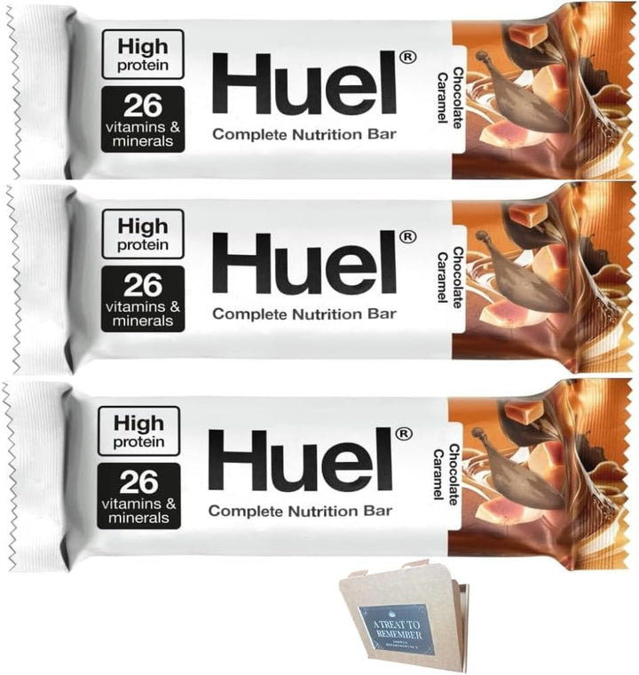 Huuel Complete Nutrition Bar Variety Pack 55G– 4 Flavours (Chocolate Chip Cookie Dough,Chocolate Caramel, Dark Chocolate Raspberry, Fudge Brownie)| (4 Bars, 4 Flavours Variety Pack)