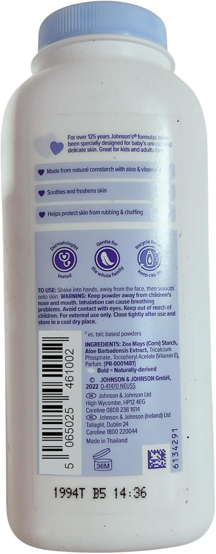 Lummerce 2-Pack Johnson Baby Powder | Gentle Cornstarch Baby Powder Formula with Aloe & Vitamin E | 2 X 200G