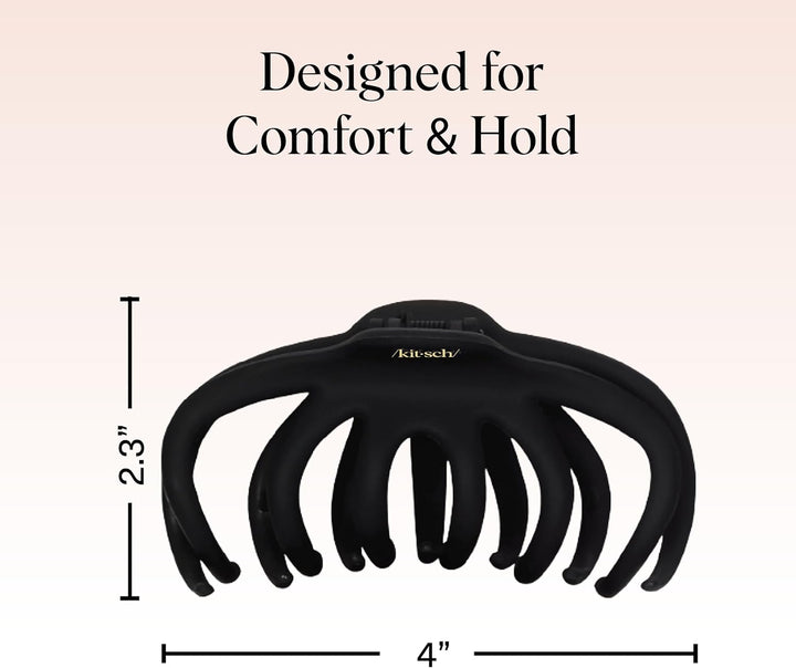 Hair Clip Octopus Style - Secure Hold Large Claw Clip, Hair Claw Clips for Thick Hair, Hair Accessories for Women, Hair Accessories for Girls, Hair Clips for Women, Black & Tortoise, 2Pcs