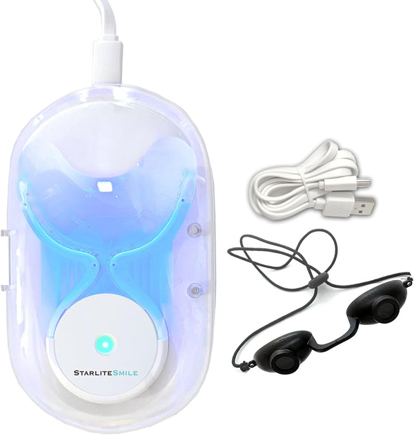 RED, BLUE, & RED+BLUE Gum Light, Sterilizing Case & Goggles, Toothache Relief Bleeding Gums, Red and Blue Light Gum Therapy Gum Health Repair Gum Stimulator. Whitening Accelerator Gum Light Therapy