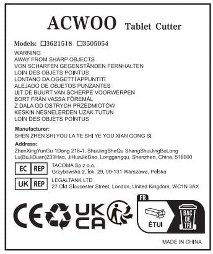 Small Pill Tablet Cutter, Portable Pill Splitter for Small and Large Pills Cut in Half Quarter, Cutting & Storage 2 in 1 Tablet Pill Dispenser per Elderly, Child, Dog, Cat, Pet, Travel (B)