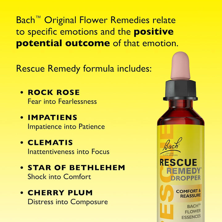 Remedy Dropper | Daily Support for Stressful Moments |  Original Flower Essences | Easy-To-Use 20Ml Dropper