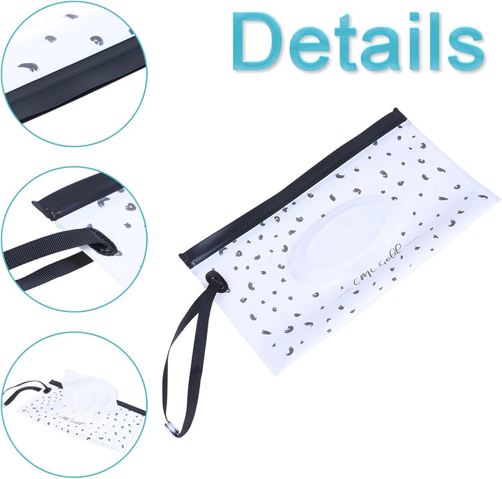 5Pcs Baby Wet Wipe Dispenser - EVA Waterproof Refillable Travel Pouch, Reusable Portable Holder for Babies