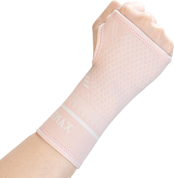 Wrist Support Sleeve 1 Pair, High Copper Infused Compression Brace with Thumb Loop, Left/Right Palm Hand for Carpal Tunnel, Arthritis, Tendonitis, Pain Relief, Sport Black, M