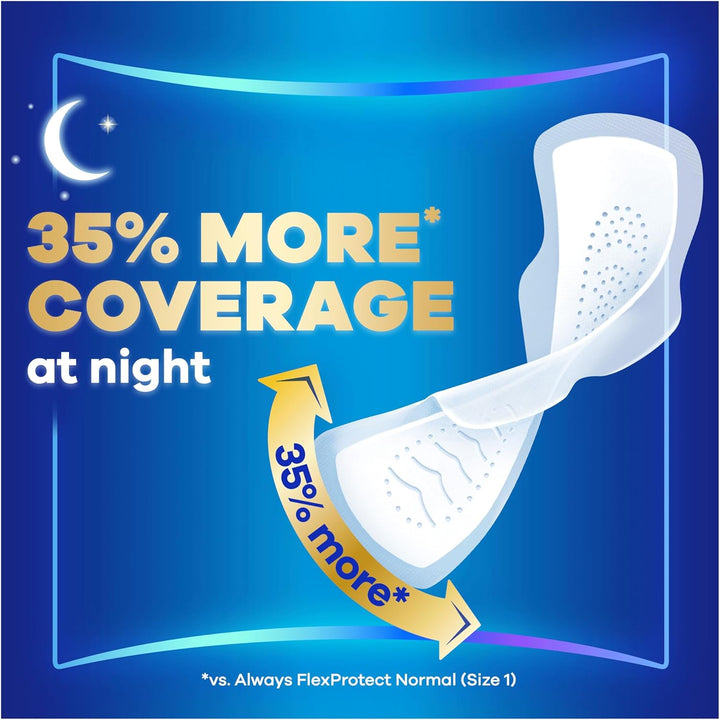 Infinity Flexprotect Sanitary Towels, Size 3 Night, 6 Packs of 10 Count, Unscented, for up to Zero Feel & Zero Leaks, Super Absorbent & Flexible Protection