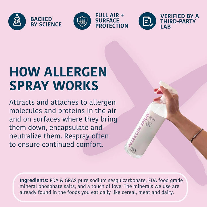 Allergen Spray, Pets, Dust Allergies & More, Air & Surface, Just Add Water, Bottle, over 33Oz