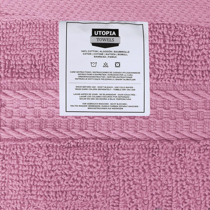 Premium Washcloth Set (30 X 30 CM) 100% Cotton Flannel Face Cloths, Highly Absorbent and Soft Feel Fingertip Towels (12 Pack, Pink)