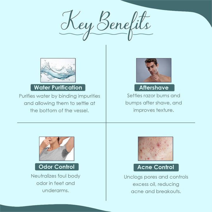 Mi Nature Potassium Alum Stone 250G |Phitkari Block| Pure Fitkari for Post Shave Care | Skin Care & Multiple Uses| Natural Deodorant