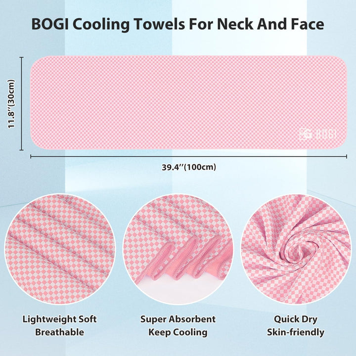 Cooling Towel, Cooling Towels for Neck(100X30 Cm) Ice Towel Cooling Towel, Soft Breathable Sweat Towel for Men & Women,Stay Cool for Yoga, Sport, Gym, Workout, Camping & More Activities | Pink
