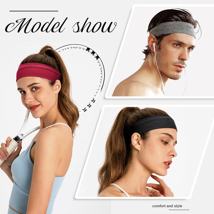 8 Pcs Headbands for Women'S Hair, Fashion Hair Bands for Women Men Soft Ladies Headband Elastic Head Bands Yoga Gym Hair Accessories Multicoloured