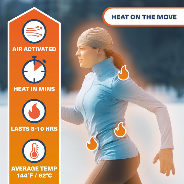 - Adhesive Body Warmers (40 Pack) - Ultra-Thin Stick-On Patches for Targeted Warmth - Air-Activated & Odour-Free - up to 10 Hours of Heat