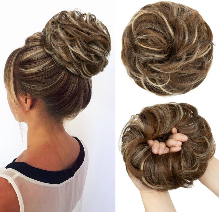 Messy Bun Hair Piece for Womens Synthetic Scrunchies Buns Extension Hairpieces Updo Pony Tail Dirty Blonde