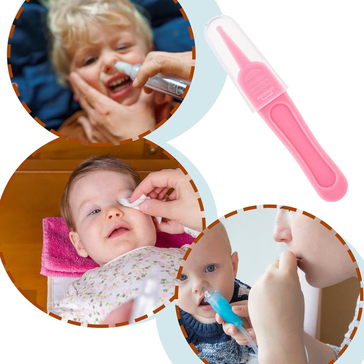 Nose Cleaning Tweezers, Nose Cleaning Tweezer with Round-Head, Safe Kid Booger Picker with Clear, Earwax and Snot Removal