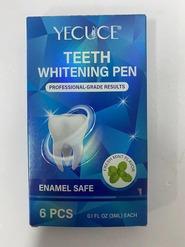 Teeth Whitening Pen - Teeth Whitening Gel Essence, 6 PCS Deluxe Kit, 5 Minute Effective Whitener Bleach Pen for Adults, No Sensitivity, Mint