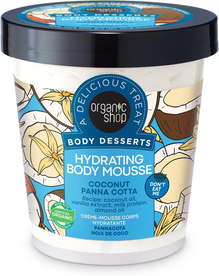 Body Desserts Hydrating Body Mousse Coconut Panna Cotta, 450 Ml