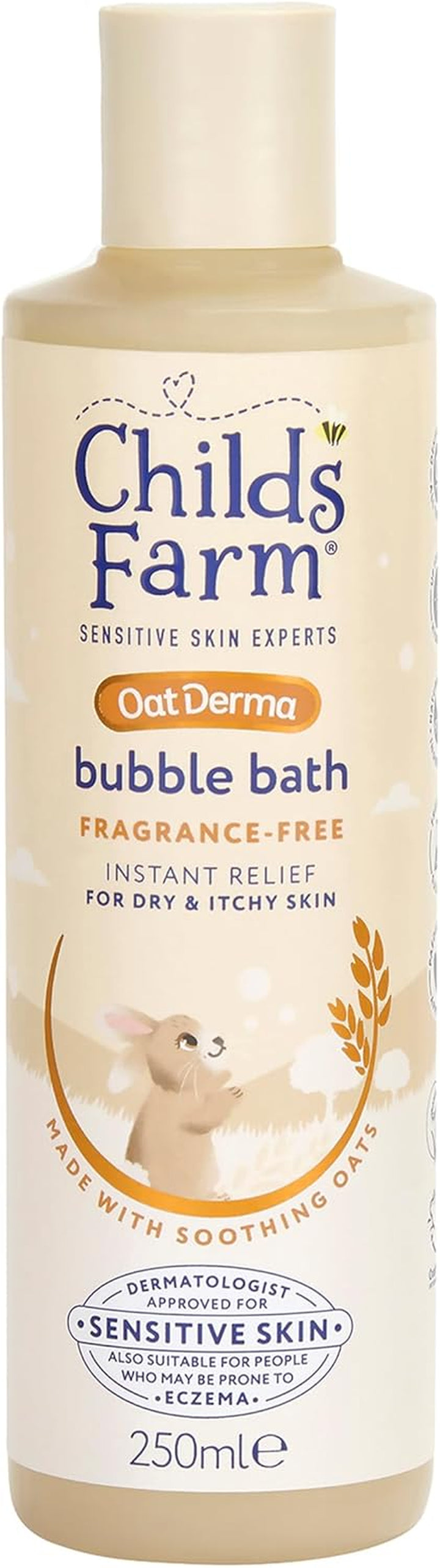 Oatderma Bubble Bath, Fragrance Free, Soothing Hydration for Sensitive Skin, Baby, 250Ml