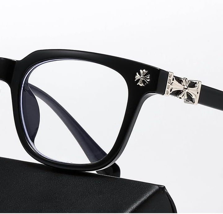 Classic Black Glasses, Eyeglasses for Men and Women, Thick Square Frame Eyewear