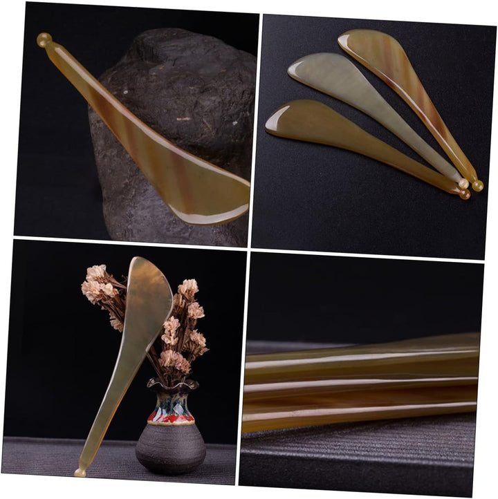 Yak Horn Gua Sha Board Lightweight Facial Massage Tool for Face and Eye Area Smooth Surface Scraping Plate to Promote and Relax Tendons Compact for Travel And