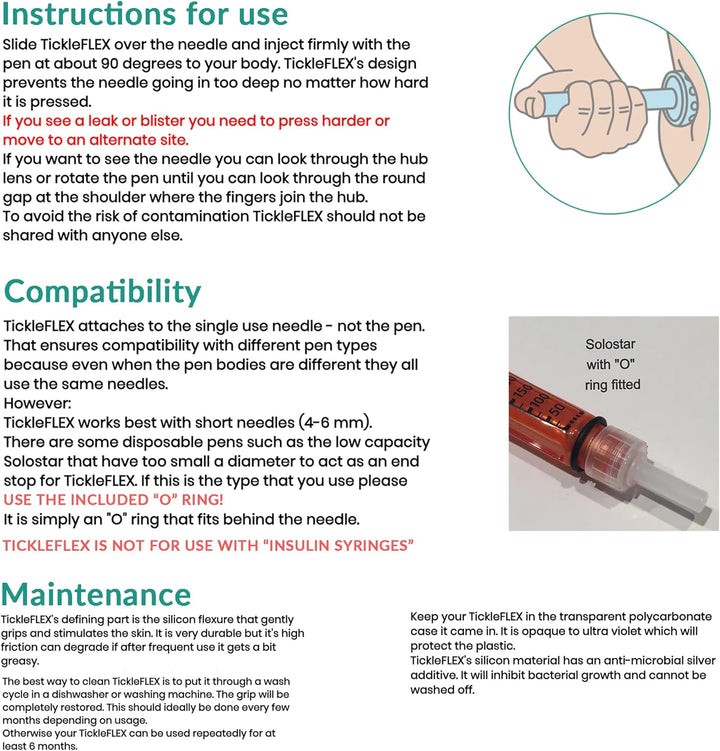 Insulin Pen Needle Injection Aid - Patent Pending Award Winning Universal Fit Add-On for Standard Pen Needles for Reducing Pain, Bruising and Anxiety ()