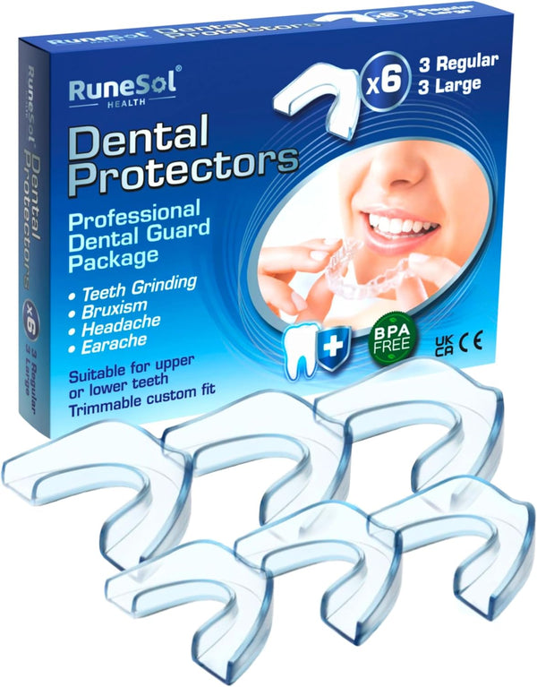 Easy Mouldable Mouth Guard for Teeth Grinding, 6 X Mixed, Protect Tooth Enamel, Grinding Teeth Night Guard for Sleeping, Bruxism Clenching Gum Shield for Sleep, Dental Guards for Women Men