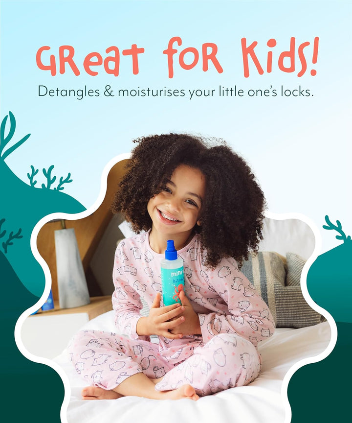 Mini U Kids Detangler Spray with Aloe Vera Juice - Fresh Apple Scented Hair Detangling Spray for Knots & Tangles - Vegan Hair Products for Children - 250 Ml