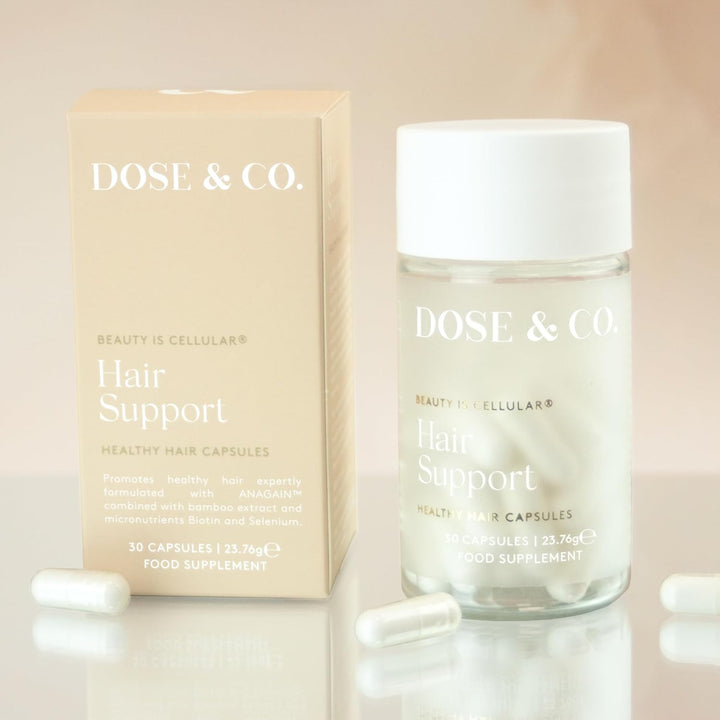 Hair Support Capsules, Vegan Formula with Anagain, Bamboo Extract, Vitamin E, Selenium, Vitamin B6, Biotin for Hair Growth and Strength