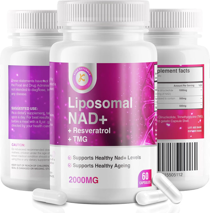 Pure NAD + Trans-Resveratrol + TMG | 2000Mg | 3-In-1 Advanced Formula | NAD Resveratrol TMG Supplement | Boost NAD+ | Immune & Energy Support, Skin & Overall Health | 60 Capsules